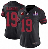 Women's San Francisco 49ers #19 Deebo Samuel Black Super Bowl LVIII Patch And 1-star C Patch Vapor Untouchable Limited Stitched Jersey(Run Small),baseball caps,new era cap wholesale,wholesale hats